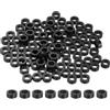 QUARKZMAN 100pz Distanziali Tondi in Nylon 4mm Id, 7mm Od, 3mm Distanziatori per Viti di Altezza Senza Filetto, Distanziatore in Plastica per Viti M4, Nero