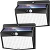 nipify nifipy Luce Solare LED Esterno, 168LED Faretto LED da Esterno con Sensore di Movimento, IP65 Impermeabile Lampada Solare da Esterno, 3 Modos Luci Solari da Giardino, Garage, Parete-2 Pezzi