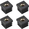 QUARKZMAN 4pz Inserti per Tubi Quadrati con Filettatura M8, per Tubi Quadrati 0,87"x0,87 OD Spina Plastica Nera Inserto per Rotelle Tappi Sedia Gambe Mobili