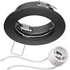 ledscom.de Telaio di montaggio a soffitto FERE Telaio di montaggio nero opaco (LED/Halogen/GU10/MR16/PAR16/50mm) incl. presa GU10