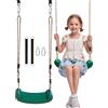 Fionrziy Altalena per Bambini,Regolabile in Altezza Seggiolino Altalena Bambini,con 2 Cinghie per Amaca e 2 Moschettoni,portata fino a 100 kg,per Bambini a partire dai 3 anni(verde)