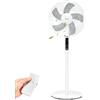 LeaderPro Ventilatore a piantana silenzioso, 85° girevole con telecomando, 3 livelli di velocità, 3 modalità, indicatore LED, timer 7H, 45 W potente