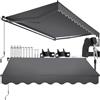 tectake®, tenda da sole per esterno a bracci estensibili, avvolgibile, manovella, impermeabile, protezione UV, tessuto poliestere, struttura alluminio, veranda, balcone, terrazzo - 250 x 200 cm Nero