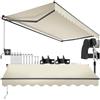tectake®, tenda da sole per esterno a bracci estensibili, avvolgibile, manovella, impermeabile, protezione UV, tessuto poliestere, struttura alluminio, veranda, balcone, terrazzo - 300 x 250 cm Beige
