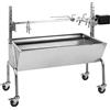 oneConcept 2-in-1 Kit Arrosto e Barbecue Elettrico Portatile, Barbecue Grill con Ruote e Posacenere, Barbecue con Griglia in Acciaio Inossidabile da Giardino, Barbecue da Terrazzo, Campeggio, Balcone