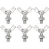 QUARKZMAN 6pz Viti Farfalla a Ali M6-1x16mm Con 6pz Dadi, Viti Farfalla a Mano in Acciaio Inossidabile 304, Viti Farfalla a Mano a Testa a Farfalla