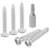 QUARKZMAN M4 x 25mm Viti per Lamiera Sicurezza Torx a Testa Tonda, 10pz Viti Autofilettanti Antifurto Acciaio Inossidabile 304, Viti per Legno Antifurto Punta T20 (Argento)