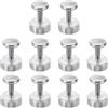PATIKIL M4x12 Viti Fissaggio con Distanziatori 10pz Distanziali Muro Montaggio Hardware Chiodi a Specchio Vite Dispositivi Fissaggio per Acrilico Vetro Segni Specchi Tono Argento 18mm
