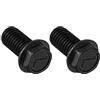 QUARKZMAN M8x16mm Sinistra Mano Filettatura Vite x 2pz Esagono Testa Flangia Bulloni per Senso Orario Macchine Corsa, Nere