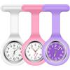 Vicloon Orologio da Infermiere, 3Pcs Orologio per Infermieri in Silicone con Spilla, Infermieri Fob Medical Watch Quandrante Rotondo, Orologi da Tasca per Medici e Paramedico