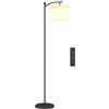 HOMCOM Lampada da Terra a LED Dimmerabile con Telecomando, Piantana Lampada con Luce Regolabile su 11 Colori di Temperatura e 11 Luminosità, Timer 60 Minuti, per Salotto, Soggiorno, Camera, Nero
