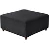 Highdi Copri Pouf Quadrato Elasticizzato, Copri Poggiapiedi Ottomano Poltrona in Jacquard Ispessito Tinta Unita, Coprisgabello Lavabile per Soggiorno Camera da Letto (Nero,70x70x40cm)
