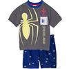 Hasbro Spiderman Original Marvel - Pigiama a maniche corte, 100% cotone, 2 - 8 anni Grigio 7-8 Anni