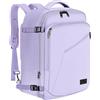 MATEIN Zaino da Viaggio per Wizzair 40x30x20, Bagaglio a Mano Aereo Espandibile Borsa da Cabina 24L, Multitasche Zaino Lavoro per Donna Leggero Zaini Casual per Campeggio Università Ufficio, Lilla