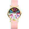 Oidea Orologio da donna con cinturino in silicone: grande quadrante colorato con numeri arabi, facile da leggere, orologio da donna con cinturino regolabile, rosa