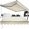 tectake®, tenda da sole per esterno a bracci estensibili, avvolgibile, manovella, impermeabile, protezione UV, tessuto poliestere, struttura alluminio, veranda, balcone, terrazzo - 250 x 200 cm Beige