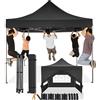 COBIZI Gazebo 3x3,Gazebo Esterno Resistente con Parete Laterale e Sacchi di Sabbia,Esterno Pieghevole Impermeabile Gazebos da Giardino,Tendone Padiglione Pop Up per Feste Campeggio (3 per 3m Nero)