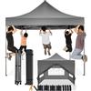 COBIZI Gazebo 3x3,Gazebo Esterno Resistente con Parete Laterale e Sacchi di Sabbia,Esterno Pieghevole Impermeabile Gazebos da Giardino,Tendone Padiglione Pop Up per Feste Campeggio (3 per 3m Grigio)