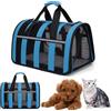MZSX Trasportino per Cani e Gatti, con strisce riflettenti, Borsa pieghevole per cani e gatti, in tessuto Oxford con tracolla, per gatti e animali fino a 4 kg, Adatto per viaggi lunghi e brevi(blu)