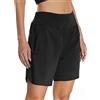 Mesing Pantaloncini Sportivi Running Donna a Vita Alta Pantaloni Corti Palestra Corsa Allenamento Traspirante Sport Shorts con Slip Interni e Tasche Posteriori con Cerniera DK3085W-Black1-S