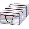 Vieshful Set di 3 Borse Trasparenti da 60L con Cerniera e Manici - Contenitori in Plastica per Vestiti, Coperte, Trapunte, Piumoni, Abiti Bambino, Biancheria e Articoli per il Trasloco