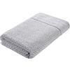 herzbach home Asciugamano doccia 100% cotone fantasia (grigio argento/bianco, telo doccia 70 x 140 cm)