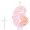 lasuroa Candela di Compleanno Rosa con Numero, 7,2cm Margherita Scintillanti Candela con Numero Topper per Torta Decorazione Ideale Compleanno Festa Baby Shower e Anniversario di Bambine Regali (6)