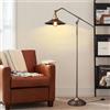 HMAKGG Lampada da Terra Orientabile Vintage, Lampada da Pavimento Ferro Battuto E27 Piantana da Lettura,Rame Antico - Industrial, per Camera da Letto Soggiorno Sala da Pranzo