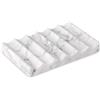 TABHOUKIT Portasaponetta Bagno Marmo on Scarico Portasapone di Lusso Rettangolare d'onda Autosvuotante Portasapone per Porta Spugna Cucina Bianco Carrara 12.5 x 8 x 2 cm