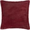 furn. Cuscino imbottito in pelliccia sintetica Kallu con piume - Cuscino decorativo morbido e soffice con bordo Oxford (Bacca - 45x45cm)