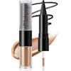 Boobeen Ombretto e Eyeliner a doppia estremità, Ombretto liquido colorato shimmer, Eyeliner nero naturale in crema, trucco occhi per donna