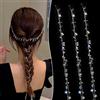 NICENEEDED 3 catena per Capelli per Trecce, Gioielli per Capelli Nappa Stella Luna D'Argento, Catene A Clip per Capelli Lunghe Da 18 pollice Nelle Estensioni Dei Capelli Intrecciate per Capelli per
