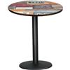 LANTUS Tavolo alto da pranzo in piedi bistrot, tavolo da bar rotondo, Ø 60 cm, mobile esterno per ricevimento, matrimonio, compleanno, festa in giardino, per 2-4 persone, stile moderno-60 x 60 x 72 cm