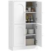 HOMCOM Credenza da cucina, mobile da cucina, mobile contenitore, mobile moderno per porcellane con 4 ante curve e 2 ripiani regolabili, per sala da pranzo, soggiorno, 60 x 30 x 110 cm, bianco