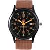 JSDDE Orologio al quarzo da uomo, 41 mm, quadrante rotondo nero o bianco 24 ore, numeri arabi con calendario, sport orologio da polso in nylon per ragazzi movimento analogico al quarzo Watch, marrone