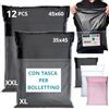 EMBALLAX - 12 Buste per Spedizioni Vinted CON TASCA PER BOLLETTINO - Taglie XL/XXL - NON TRANSPARENTI/ULTRA-RESISTENTI - Sacchetti Spedizione in Plastica - Pacchi per Spedizioni Postali - Scatola