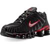 Nike Shox TL, Sneaker Uomo, Black Metallic Silver University Red, 44 EU