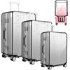 APKOL 3 Pezzi Custodie Protettive per Valigie Impermeabile 20+24+28 Pollici Protettore di bagagli Trasparente PVC Luggage Cover Anti-polvere Antigraffio per valigia adatta per i viaggi
