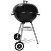 SunJas Barbecue a carbone portatile BBQ rotondo con coperchio a doppia ruote, barbecue su piedistallo φ 41 cm altezza 70 cm - nero