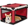 Petsfit Meduim Dog Crate - Cassa portatile da viaggio per cani, colore: rosso
