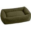 HUNTER Divano per Cani KUMARA, Colore Cachi, Morbido Peluche con Fondo Antiscivolo, Cuscino Interno Reversibile, Imbottitura alla Moda, Rivestimento Lavabile in Lavatrice, Dimensioni: 100 x 70 cm