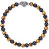 COAI Bracciale Coppia in Pietre Naturali con Chiusura Magnetica a Cuore, Bracciale Amicizia Perline di Occhio di Tigre e Onice Nero Opaco, Taglia S