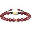 COAI Bracciale da Uomo in Diaspro Rosso, Bracciale di Perline Rosse da Uomo