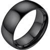 Bestyle Anello Acciaio Nero Uomo Anello Inossidabile Donna Anelli Matrimonio Nero Misura 25 8mm Nero con Confezione Regalo