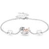 StoryEtain Axolotl/lonter/porcellini d'India/Rose/Farfalla/Flamingo, bracciale in argento sterling 925, con animali, regalo per donne, ragazze, bambini, amanti degli animali, 18+5cm, Argento sterling