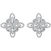 DAOCHONG Argento Sterling 925 Triquetra irlandese Trinity Nodo celtico Nodo Celtico Orecchini Gioielli Regalo per Donna, Argento sterling, Nessuna pietra preziosa