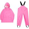 Ynport Crefreak Unisex Bambino Tute Da Pioggia Giacca Impermeabile Con Bretelle Pantaloni Da Pioggia Leggero All'aperto Con Cappuccio Impermeabile Per Bambini Per Ragazzo E Ragazza