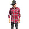 DRAXIES Camicia Flanella Uomo Quadri - Regular Fit Casual con Bottoni a Maniche Lunghe 100% Cotone - Rosso e Bianco - Springfield - M