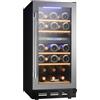 Luztolent Cantina per vino da 26 bottiglie, refrigeratore per vino con compressore da 20 pollici con doppia zona, built-in o sotto contatore, touchscreen digitale da 12-45 ° F, vetro a triplo strato,