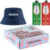 Tavernello Merchandising Cofanetto con Cappello Pescatore Blu, Vino Rosso d'Italia in Brick 1L, Vino Bianco d'Italia in Brick 1L, Merch e Vino Confezione Regalo